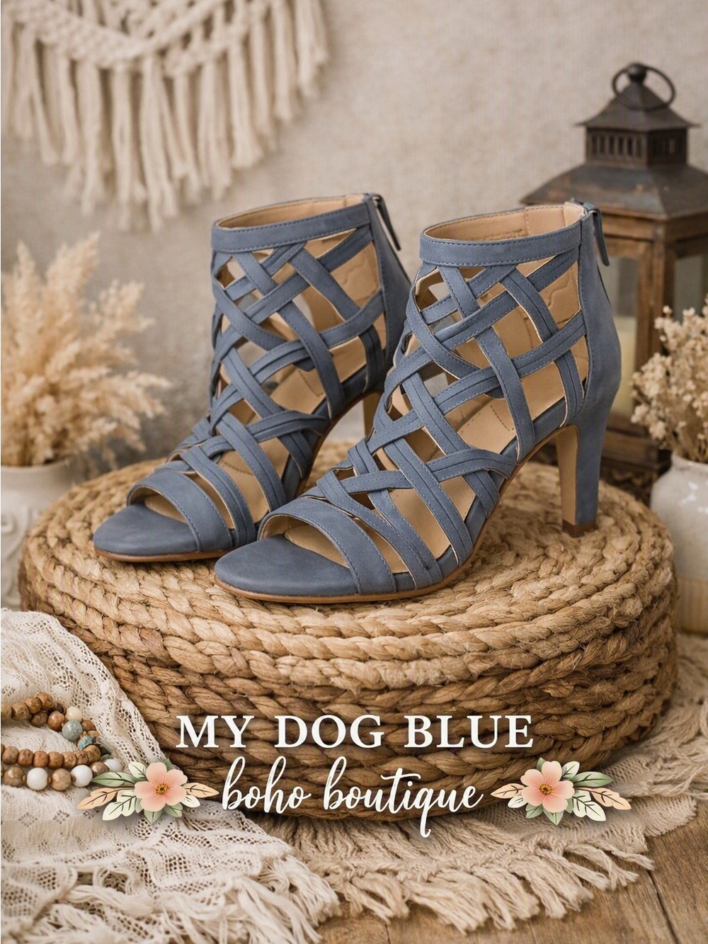 Liz Claiborne Gray Woven Strappy Heels